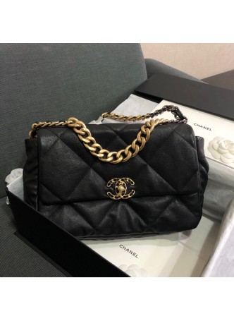 CHANEL 19 LARGE FLAP BAG  BLACK